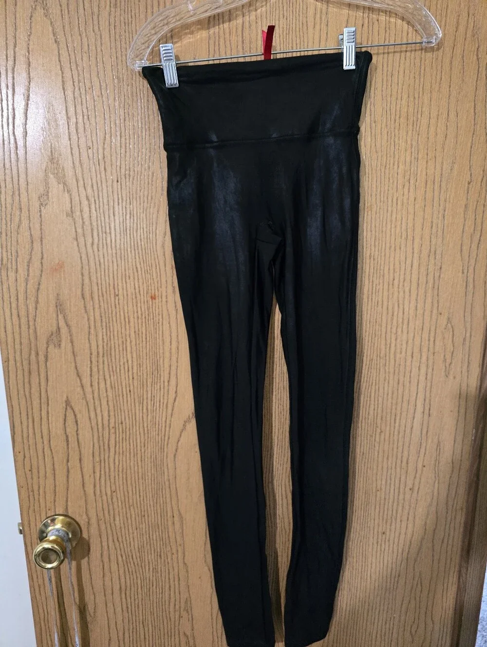 Spanx Black High-Waist Faux Leather Leggings